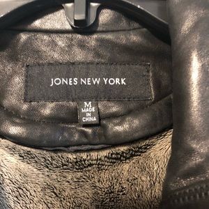 Leather coat with removable lining